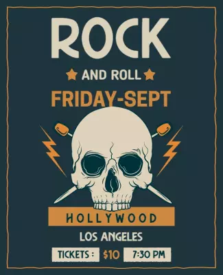 Rock and Roll Event in Hollywood Flyer Template
