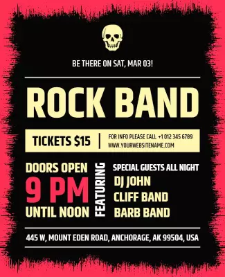 Rock Band Concert Event Flyer Template