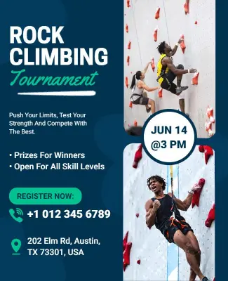 Rock Climbing Tournament Event Flyer Template
