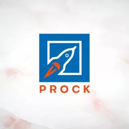 Rocket Launching into Space with Blue Background Logo Template