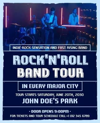 Rocknroll Band Nationwide Tour Flyer Template