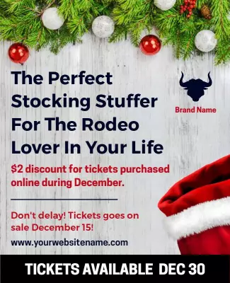 Rodeo Christmas Gift Ticket Promotion Flyer Template