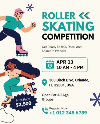 Roller Skating Competition Event Flyer Template