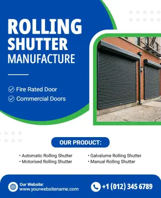 Rolling Shutter Manufacturing Services Poster Template