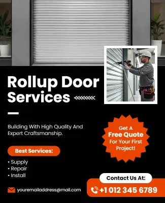 Rollup Door Installation and Repair Services Flyer Template