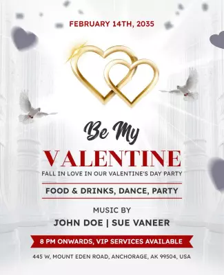 Romantic Elegant Valentine's Day Celebration Poster Template