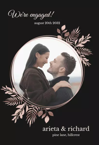 Romantic Engagement Celebration Photo Invitation Template