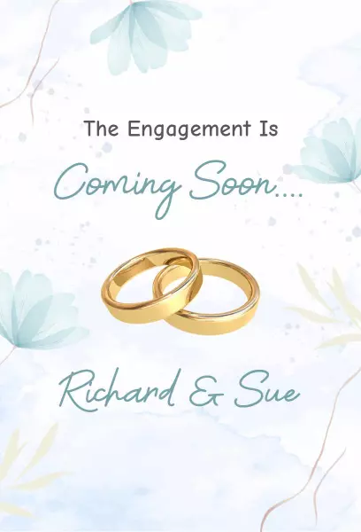 Romantic Floral Engagement Celebration Announcement Invitation Template