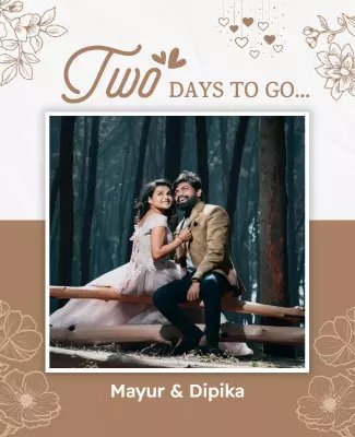 Romantic Floral Wedding Countdown Invitation Poster Template
