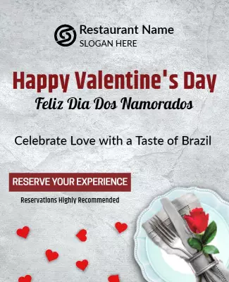Romantic Heart-Themed Valentine's Day Celebration Poster Template