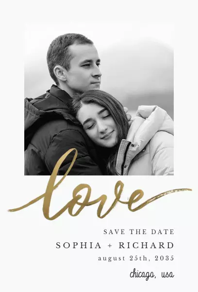 Romantic Love Engagement Save The Date Announcement Invitation Template