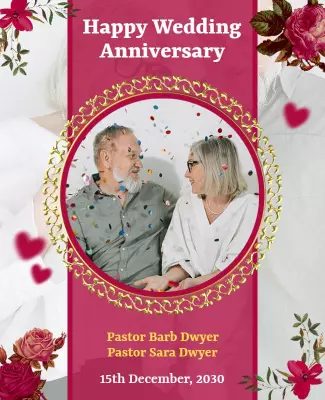 Romantic Wedding Anniversary Celebration Flyer Template