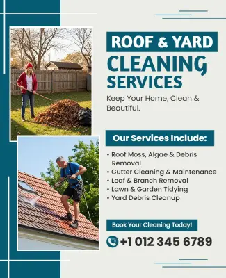 Roof and Yard Cleaning Services Flyer Template