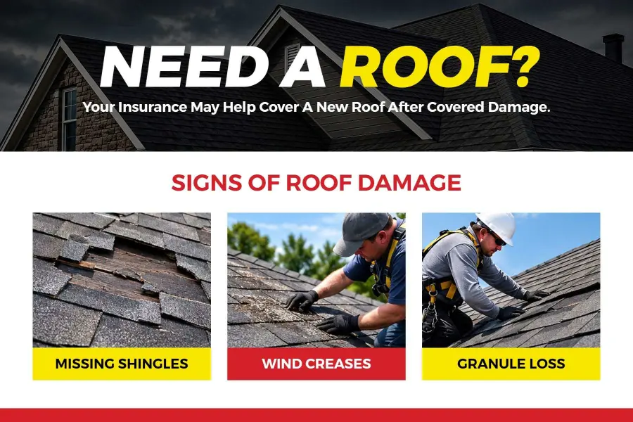 Roof Damage and Repair Needs Postcard Template