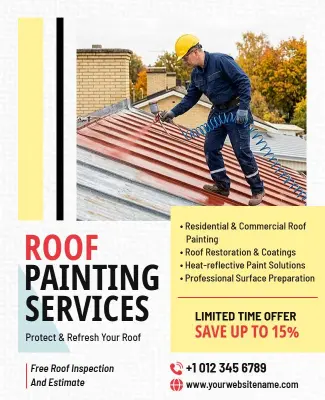 Roof Painting Services Promotional Flyer Template