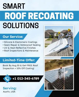 Roof Recoating Service Promotion Flyer Template