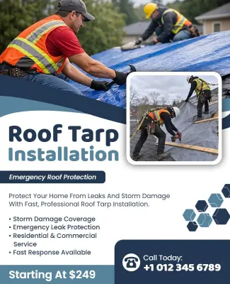 Roof Tarp Installation Services Flyer Template