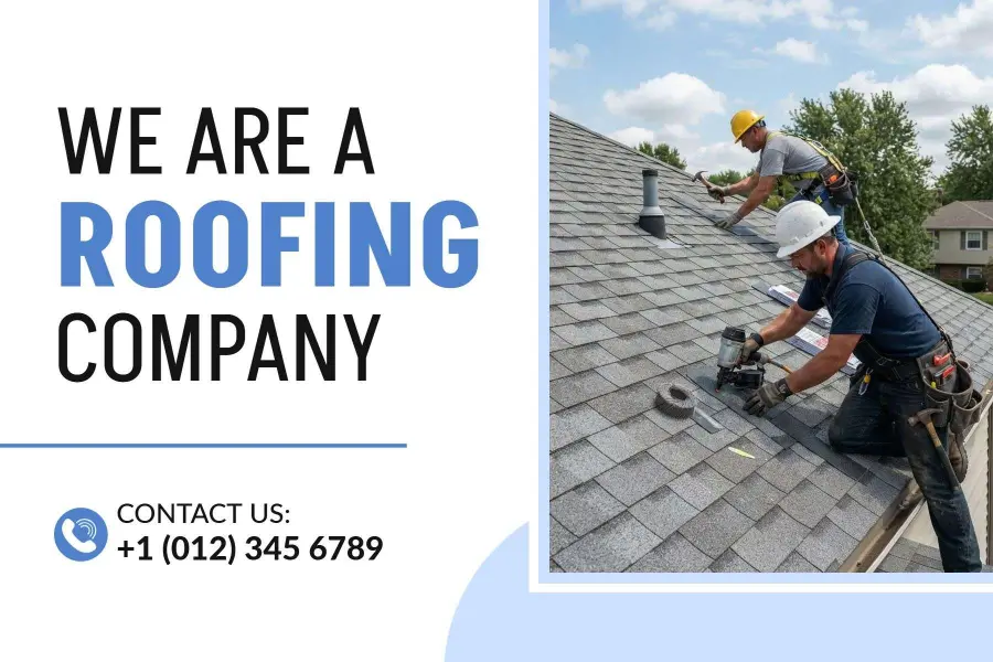 Roofing Company Advertising Postcard Template
