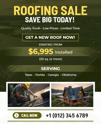 Roofing Sale Promotional Flyer Template