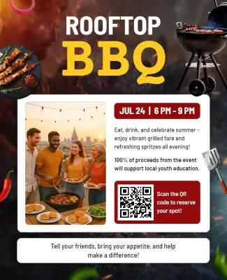 Rooftop BBQ Summer Celebration Flyer Template