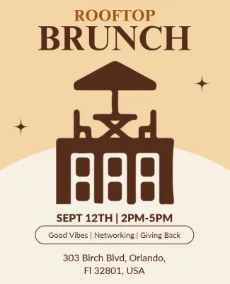 Rooftop Brunch Networking Event Flyer Template