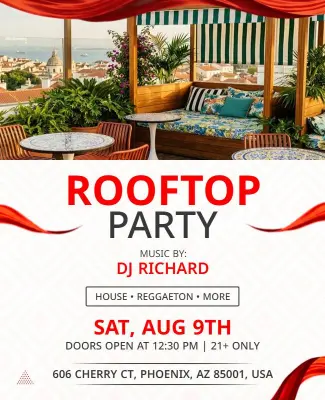 Rooftop Party Event Poster Template