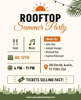 Rooftop Summer Party Event Flyer Template