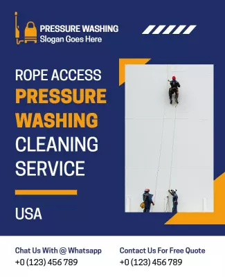 Rope Access Pressure Washing Service Flyer Template