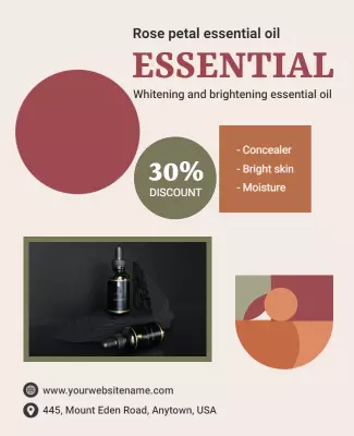Rose Essential Oil Discount Flyer Template
