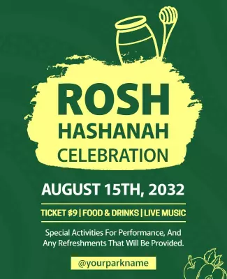 Rosh Hashanah Celebration Event Flyer Template