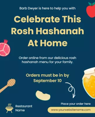 Rosh Hashanah Celebration Home Dining Flyer Template