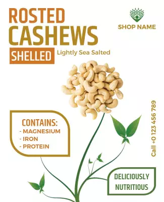 Rosted Cashew Nuts Promotional Flyer Template