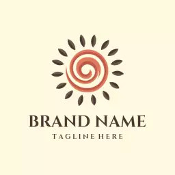 Rotating Sun Spiral Design Captures Vibrant Solarium Logo Template