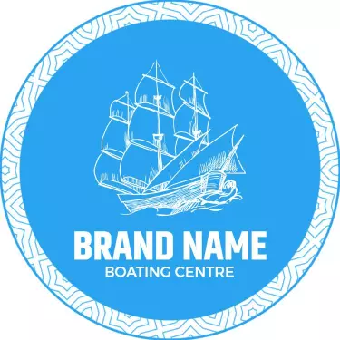 Round Blue Nautical Boating Centre Business Card Template