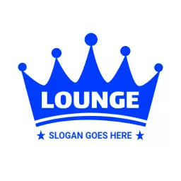 Royal Blue Crown Setting for Chic Lounge Experience Logo Template
