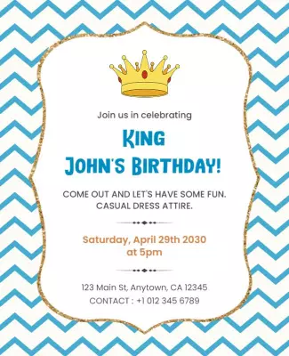 Royal Celebration Birthday Party Flyer Template