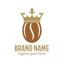 Royal Coffee Bean Design Emphasizing Rich Flavors Logo Template