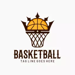 Royal Crown Design Featuring a Basketball Theme Logo Template