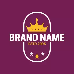 Royal Purple Design Featuring Crown Symbolizing Queen Logo Template