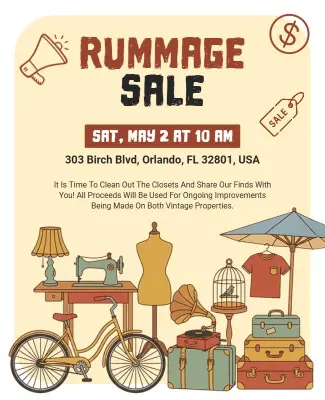 Rummage Sale Event Poster Template