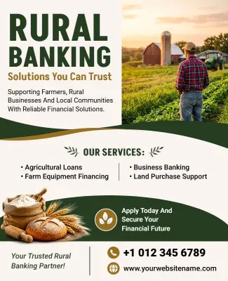 Rural Banking Services Promotional Flyer Template