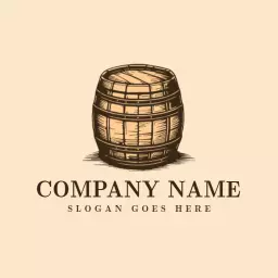 Rustic Barrel Design Showcasing Authentic Company Branding Logo Template