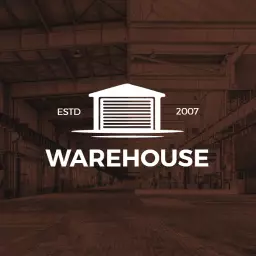 Rustic Brick Warehouse Design Featuring Storage Solutions Logo Template