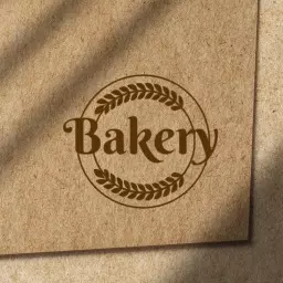 Rustic Brown and Gold Bakery Logo with Wheat Elements Logo Template