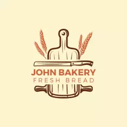 Rustic Brown Bakery Design Featuring Fresh Bread Elements Logo Template