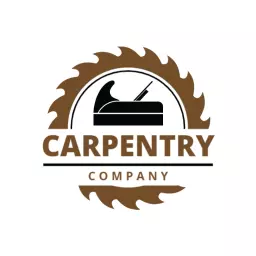 Rustic Brown Circular Design Highlighting Carpentry Tools Logo Template