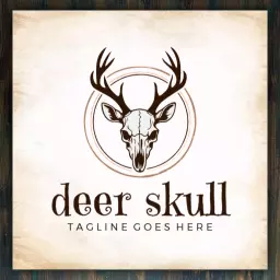 Rustic Brown Deer Skull Design Showcasing Nature's Beauty Logo Template