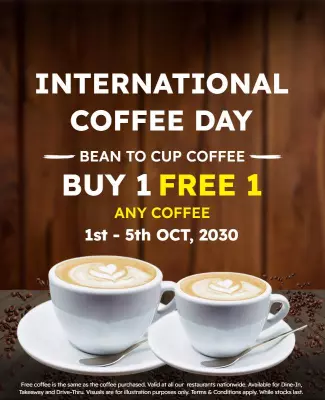 Rustic Brown International Coffee Day Promotion Poster Template