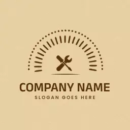 Rustic Brown Tool Design Showcasing Workshop Skills Logo Template