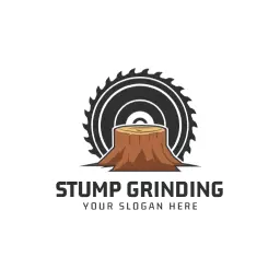 Rustic Brown Tree Stump Design for Stump Grinding Logo Template